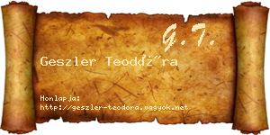 Geszler Teodóra névjegykártya